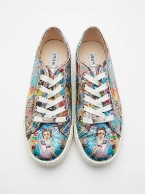 Steve Madden Colorful Pop-Art Leather Sneakers